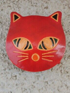 Leather Cat Coin Purse